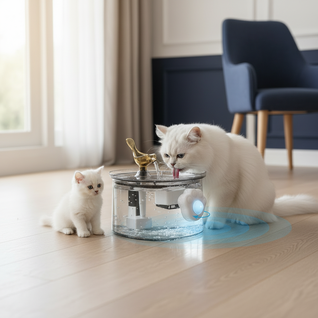 Infrared Pet Water Dispenser - Cat & Kitten